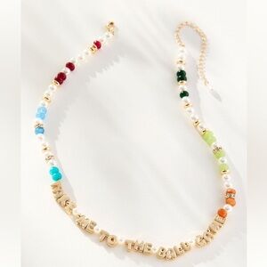 Anthropologie beaded bubble letter necklace NWOT